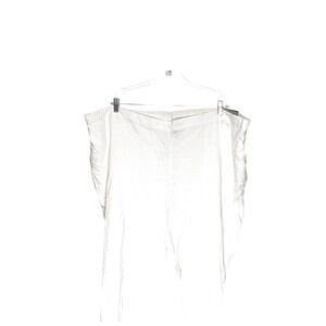Catherines White Linen Straight Pants - Women's 4XL